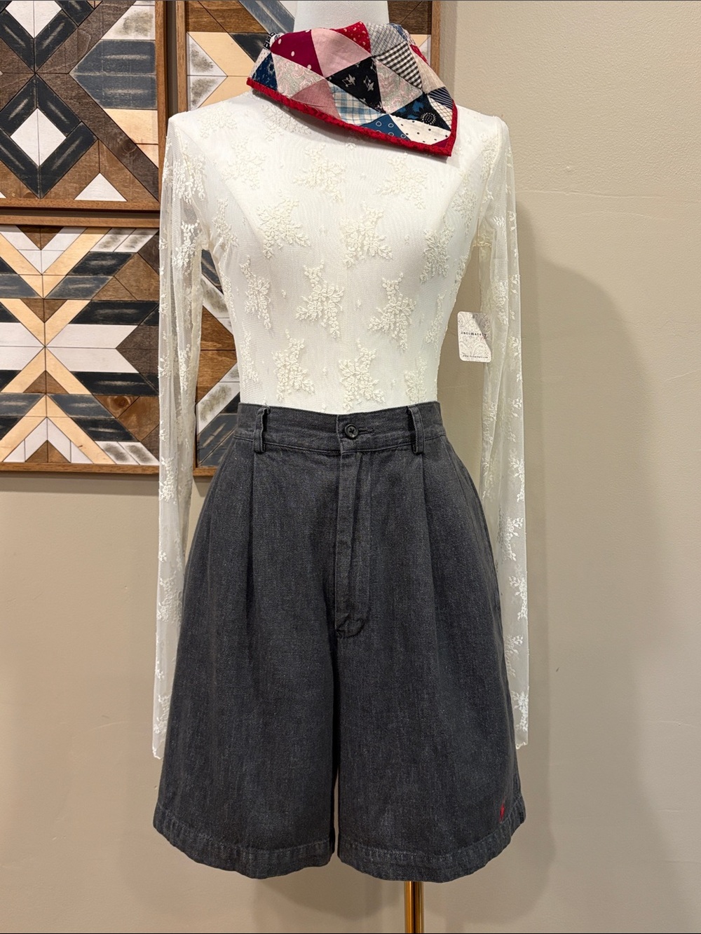 Vintage Ralph Lauren Blue Label 80s Tailored Cotton Denim Bermuda Shorts size 4